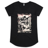 Wolf and Flowers AS Colour Mali Womens Scoop Neck TShirt Ogo Merch