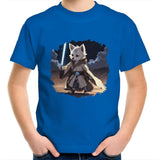Wolf with Lightsaber AS Colour Kids Youth T-Shirt Ogo Merch