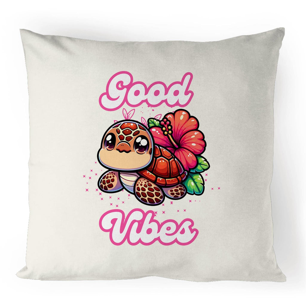 Good Vibes Turtle 100% Linen Cushion Cover Ogo Merch