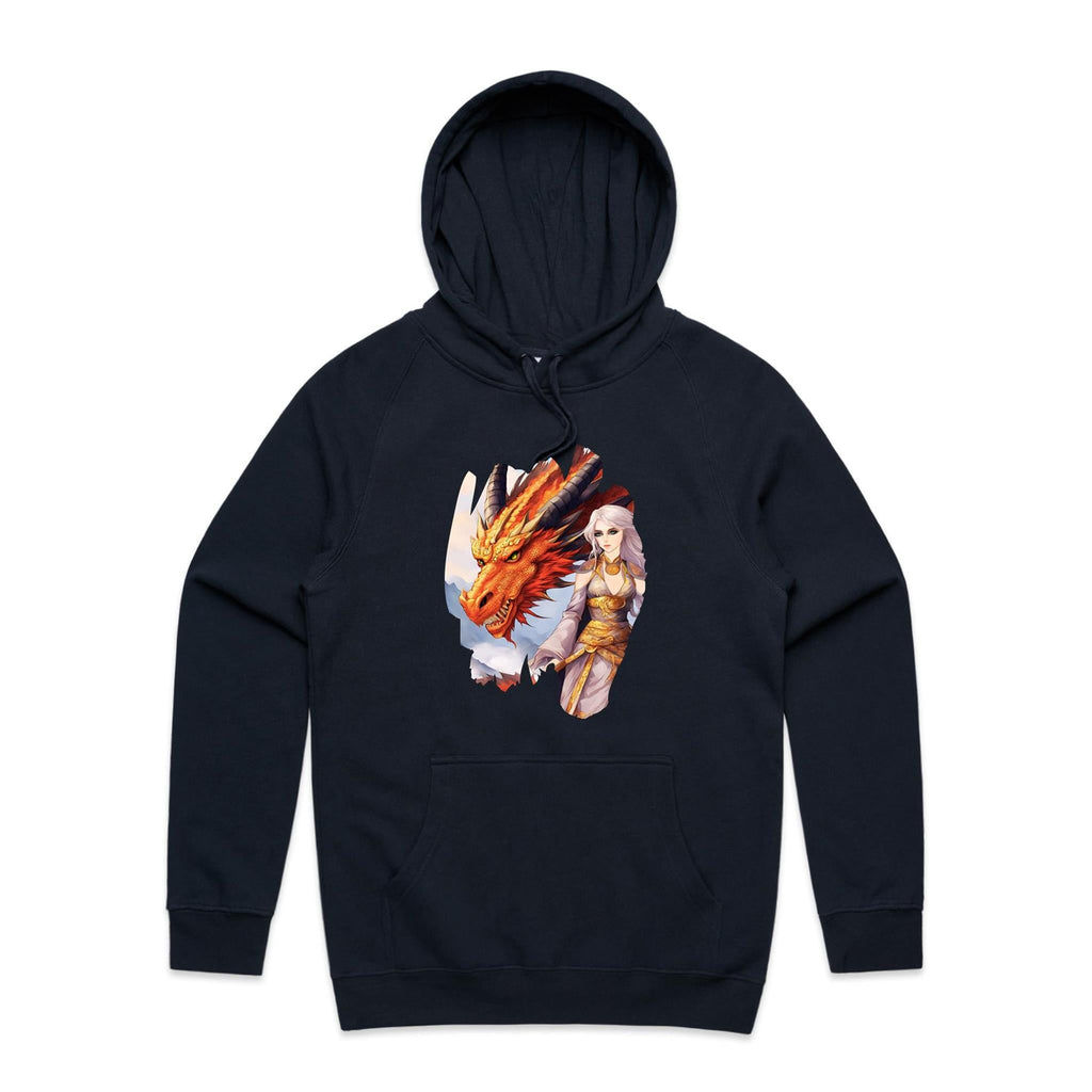 Lady and Pet Dragon AS Colour - Supply Hood Ogo Merch