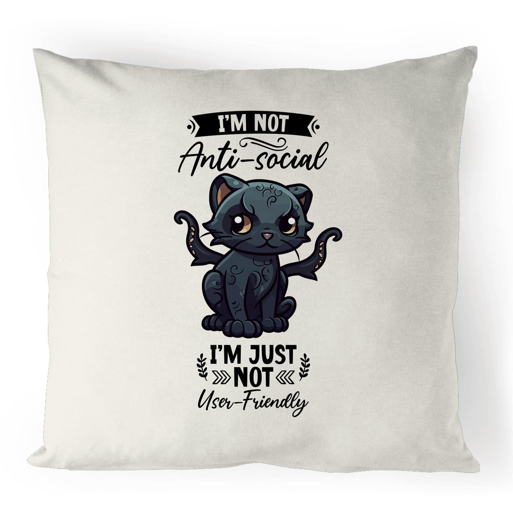 Antisocial Cat Monster 100% Linen Cushion Cover Ogo Merch
