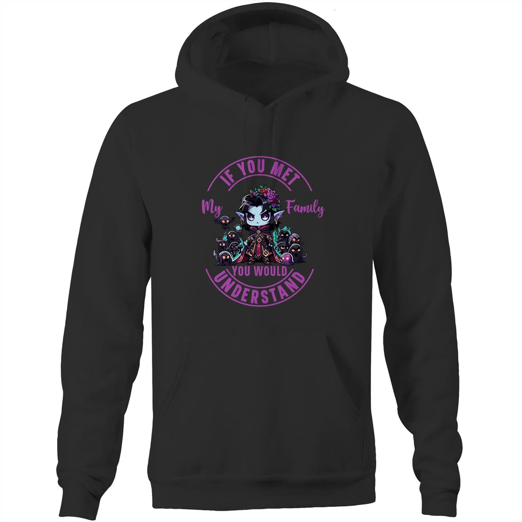 Meet my Family Angry Girl AS Colour Stencil - Pocket Hoodie Sweatshirt Ogo Merch
