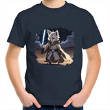 Wolf with Lightsaber AS Colour Kids Youth T-Shirt Ogo Merch