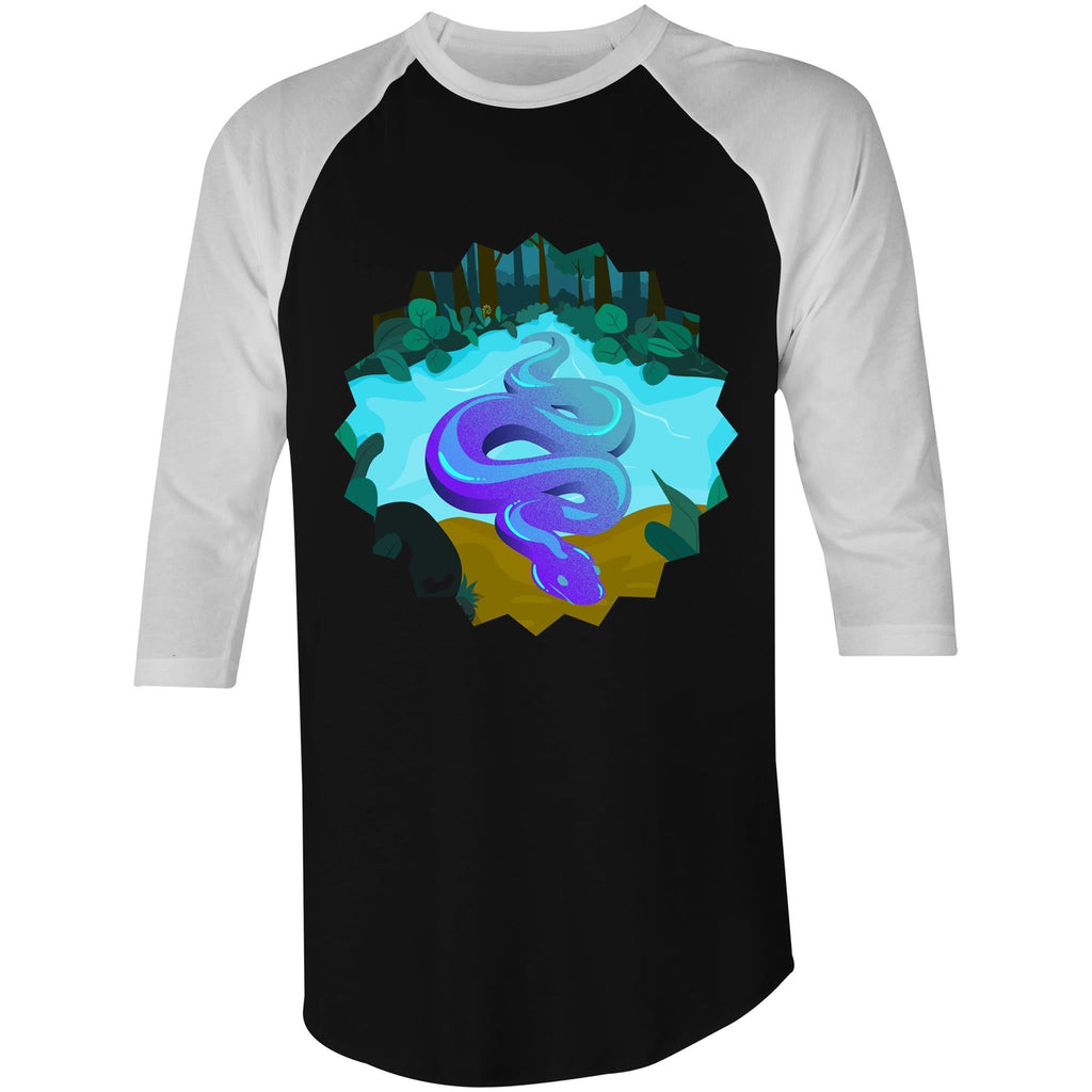River Snake AS Colour Raglan 3/4 Sleeve TShirt Ogo Merch