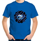 Blue Swirl Eagle AS Colour Kids Youth T-Shirt Ogo Merch