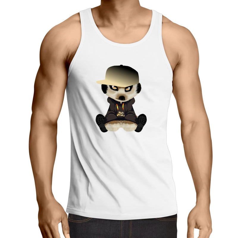 Meerkat in Cap AS Colour Lowdown - Mens Singlet Top Ogo Merch