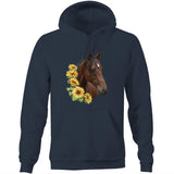 Sunflower Horse AS Colour Stencil - Pocket Hoodie Sweatshirt Ogo Merch