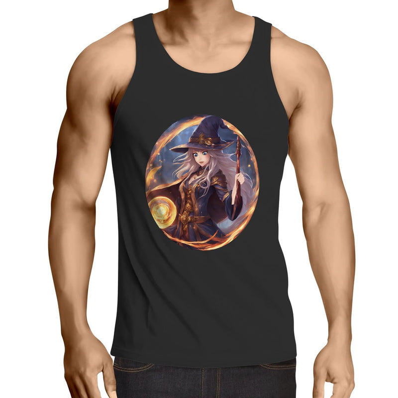 Flame Witch AS Colour Lowdown - Mens Singlet Top Ogo Merch