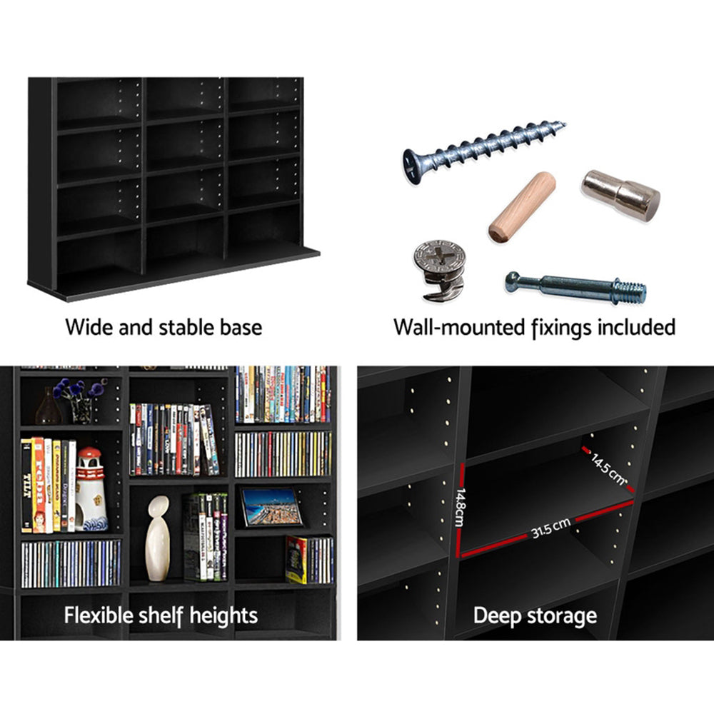 Artiss Bookshelf CD Storage Rack - BERT Black Dropshipzone