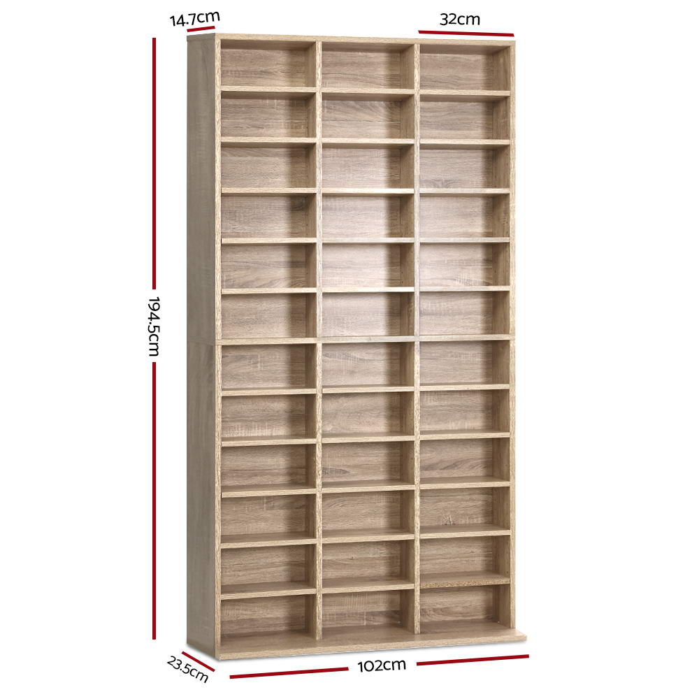 Artiss Bookshelf CD Storage Rack - BERT Oak Dropshipzone