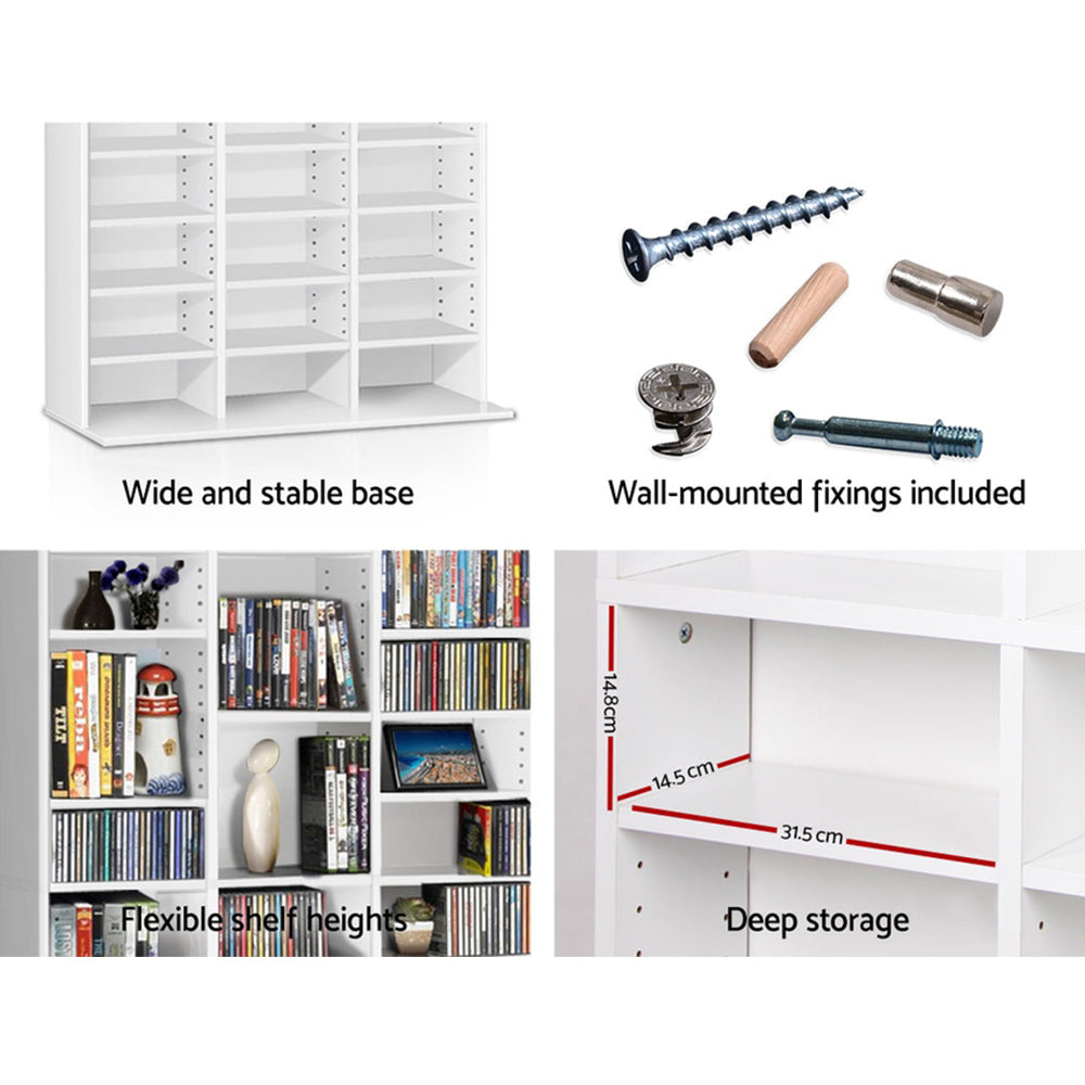 Artiss Bookshelf CD Storage Rack - BERT White Dropshipzone