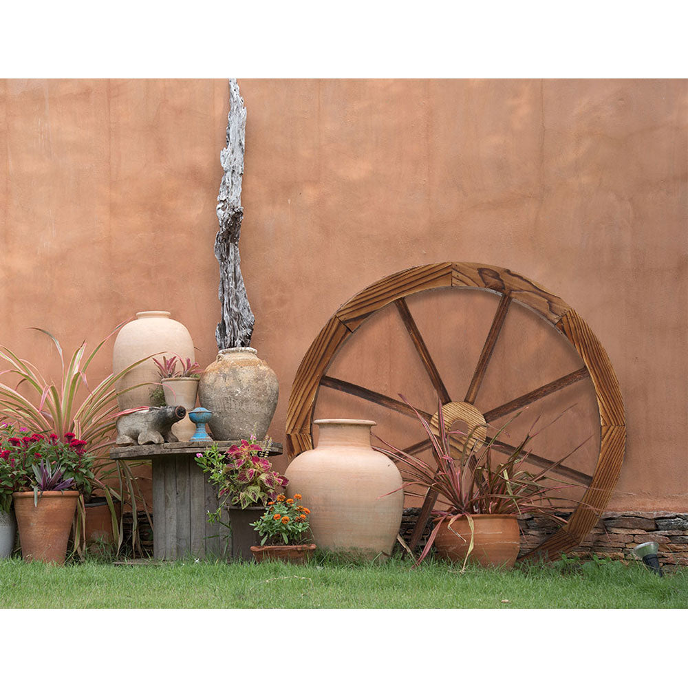 Gardeon Garden Decor Outdoor Ornament Wooden Wagon Wheel dropshipzone