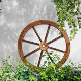 Gardeon Garden Decor Outdoor Ornament Wooden Wagon Wheel dropshipzone