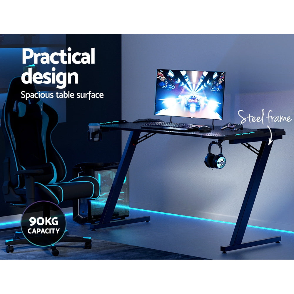 Artiss Gaming Desk Computer Desks LED Light 140CM Dropshipzone