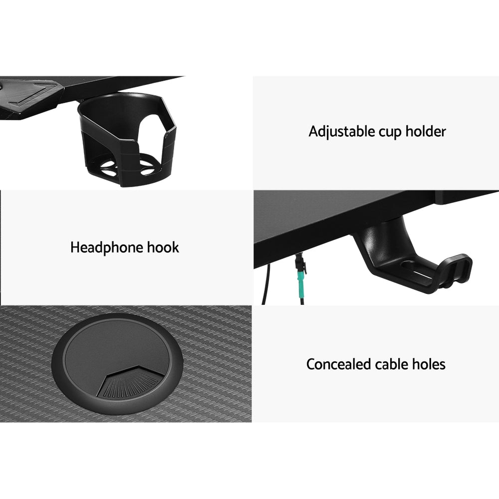 Artiss Gaming Desk Computer Desks LED Light 140CM Dropshipzone