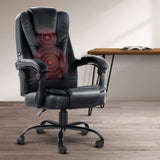 Artiss 2 Point Massage Office Chair PU Leather Black Dropshipzone