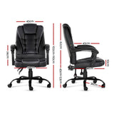 Artiss 2 Point Massage Office Chair PU Leather Black Dropshipzone