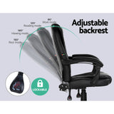 Artiss 2 Point Massage Office Chair PU Leather Black Dropshipzone
