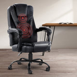 Artiss 2 Point Massage Office Chair PU Leather Black Dropshipzone