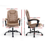 Artiss 2 Point Massage Office Chair PU Leather Espresso Dropshipzone