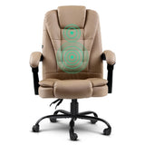 Artiss 2 Point Massage Office Chair PU Leather Espresso Dropshipzone