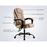 Artiss 2 Point Massage Office Chair PU Leather Espresso Dropshipzone