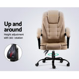 Artiss 2 Point Massage Office Chair PU Leather Espresso Dropshipzone