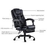 Artiss 2 Point Massage Office Chair PU Leather Footrest Black Dropshipzone