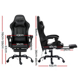 Artiss 2 Point Massage Gaming Office Chair Footrest Black Dropshipzone