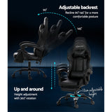 Artiss 2 Point Massage Gaming Office Chair Footrest Black Dropshipzone