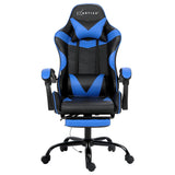 Artiss 2 Point Massage Gaming Office Chair Footrest Blue Dropshipzone
