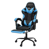 Artiss 2 Point Massage Gaming Office Chair Footrest Cyan Blue Dropshipzone