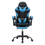 Artiss 2 Point Massage Gaming Office Chair Footrest Cyan Blue Dropshipzone