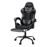 Artiss 2 Point Massage Gaming Office Chair Footrest Grey Dropshipzone