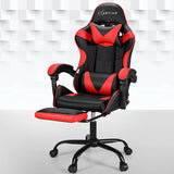 Artiss 2 Point Massage Gaming Office Chair Footrest Red Dropshipzone