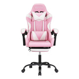 Artiss 2 Point Massage Gaming Office Chair Footrest Pink Dropshipzone