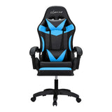 Artiss 6 Point Massage Gaming Office Chair 7 LED Footrest Cyan Blue Dropshipzone
