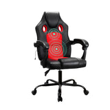 Artiss 2 Point Massage Gaming Office Chair PU Leather Red Dropshipzone