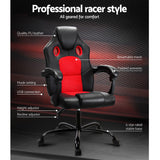 Artiss 2 Point Massage Gaming Office Chair PU Leather Red Dropshipzone