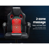 Artiss 2 Point Massage Gaming Office Chair PU Leather Red Dropshipzone