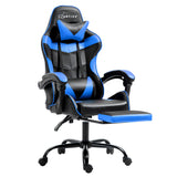 Artiss Gaming Office Chair Recliner Footrest Blue Dropshipzone