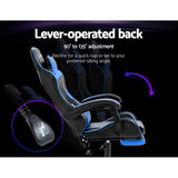Artiss Gaming Office Chair Recliner Footrest Blue Dropshipzone