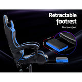 Artiss Gaming Office Chair Recliner Footrest Blue Dropshipzone