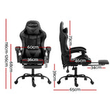 Artiss Gaming Office Chair Footrest Grey Dropshipzone