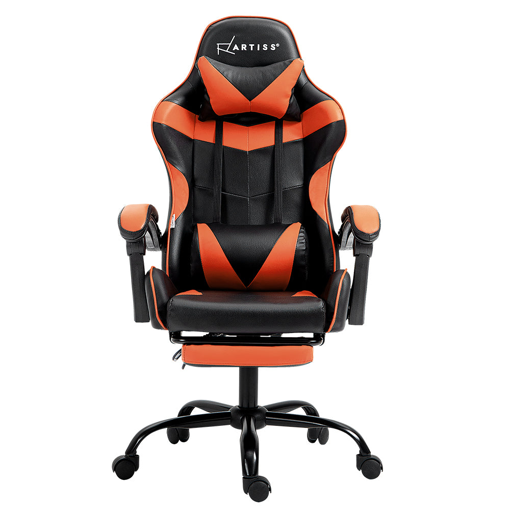 Artiss Gaming Office Chair Footrest Orange Dropshipzone