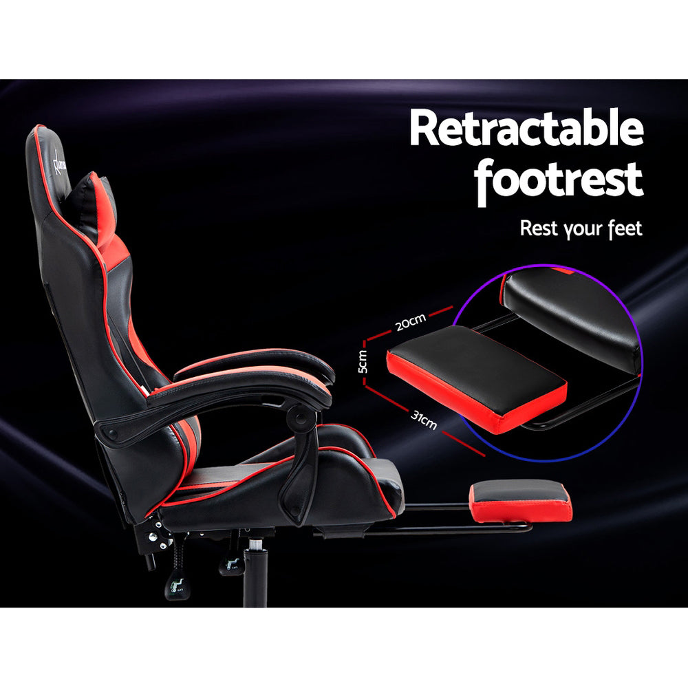 Artiss Gaming Office Chair Recliner Footrest Red Dropshipzone
