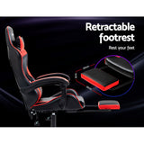 Artiss Gaming Office Chair Recliner Footrest Red Dropshipzone