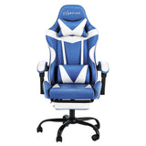 Artiss Gaming Office Chair Footrest Blue White Dropshipzone