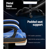 Artiss Gaming Office Chair Footrest Blue White Dropshipzone