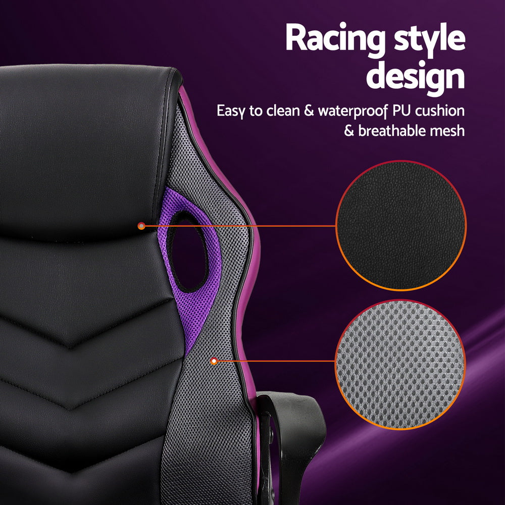 Artiss Gaming Office Chair Computer Chairs Purple Dropshipzone